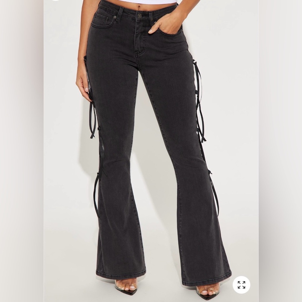 Fashion Nova Blackwash Flare Jeans